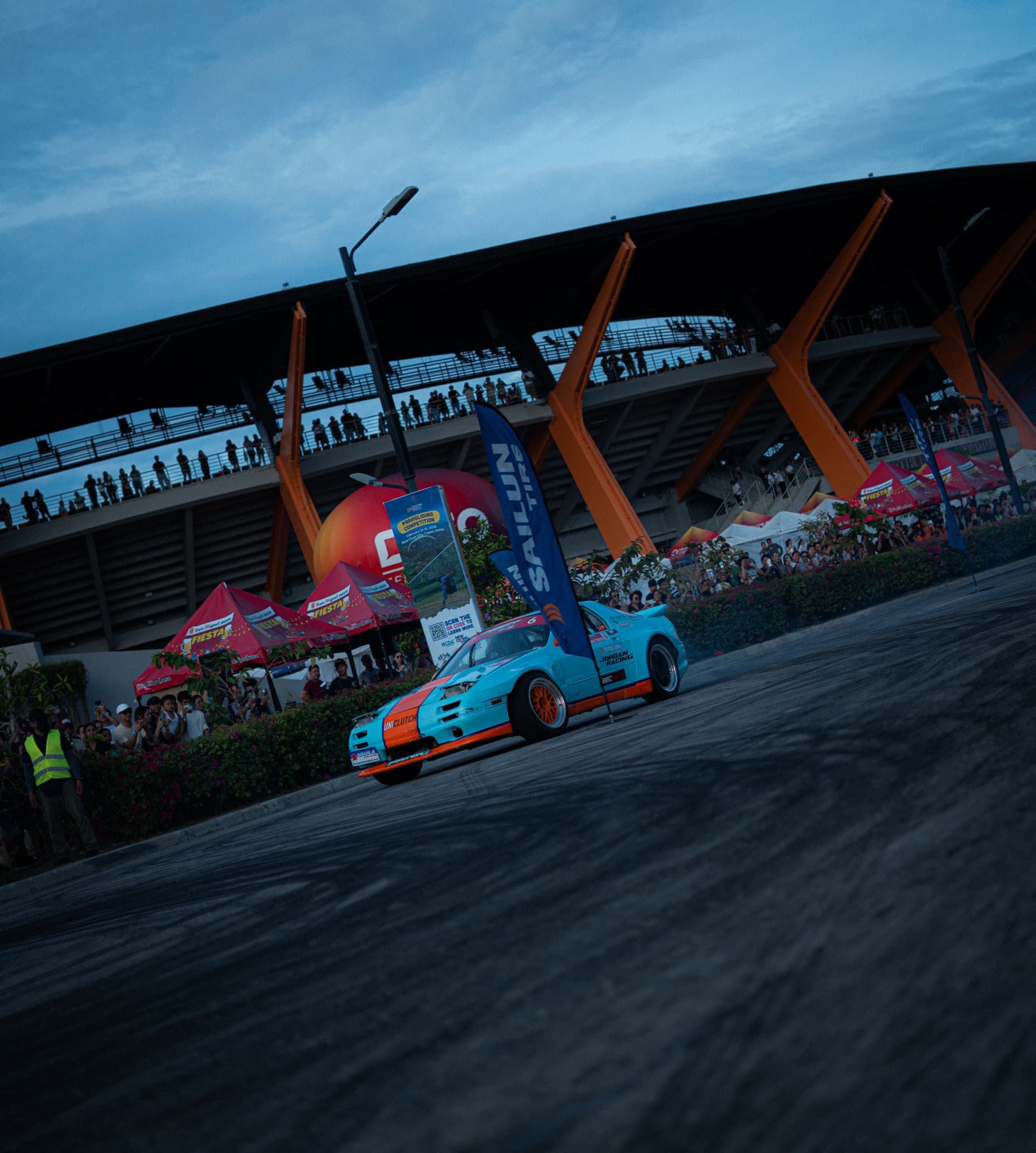 Drift event at stadium